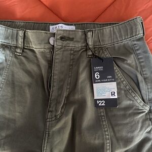 Primark Olive Green Cargo Pants Mid Rise Size 6